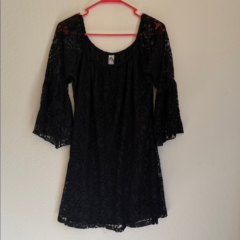 Boutique Elegant Black Lace Dress